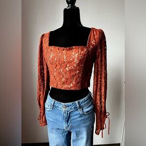 Essue Rust Lace Blouse